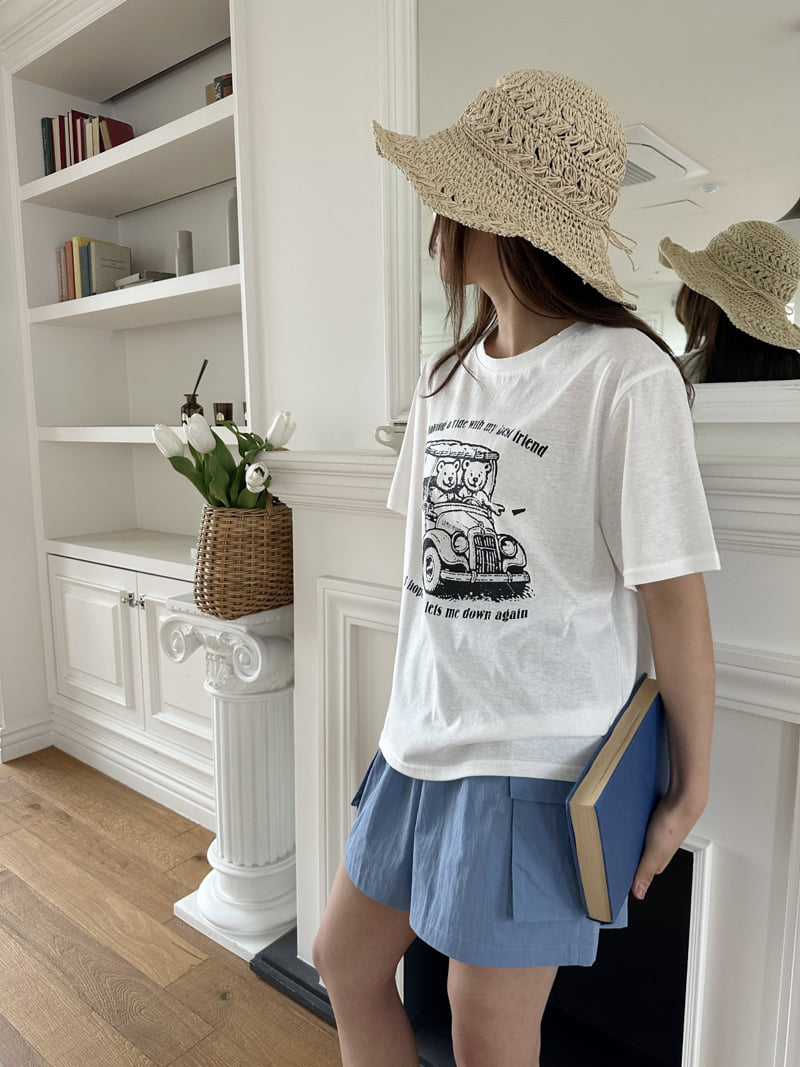 There By - Korean Women Fashion - #womensfashion - Classic Car Print Tee - 3
