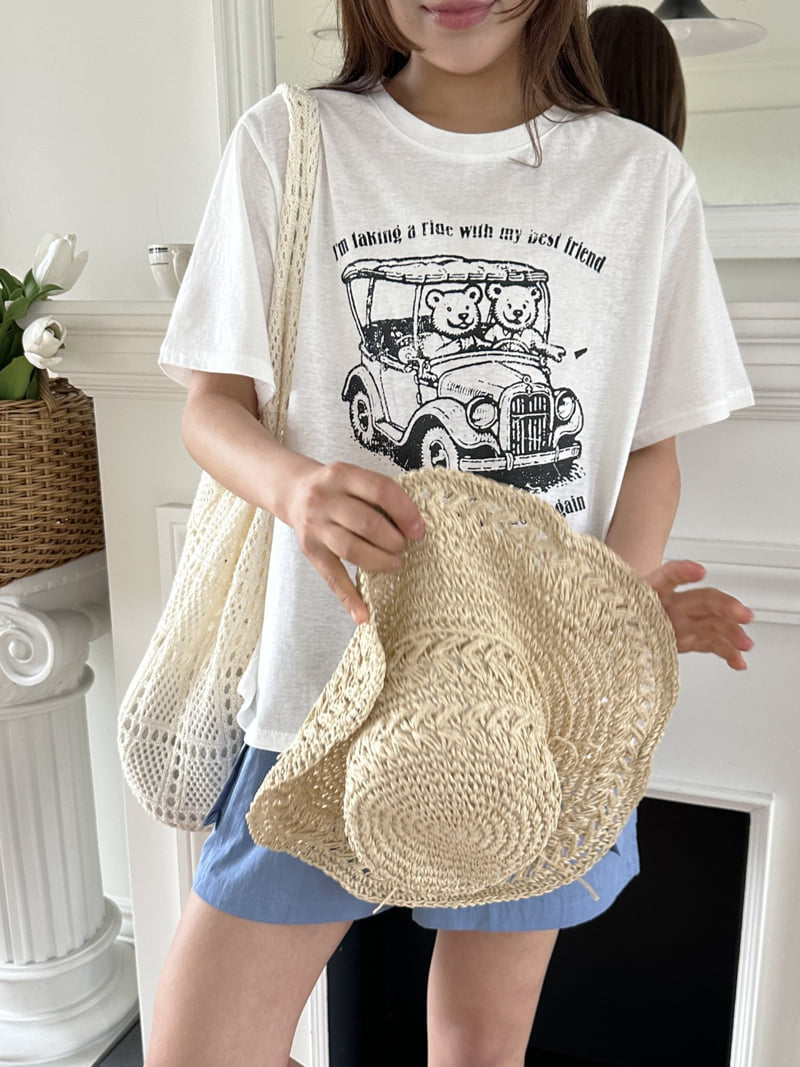 There By - Korean Women Fashion - #womensfashion - Classic Car Print Tee - 5