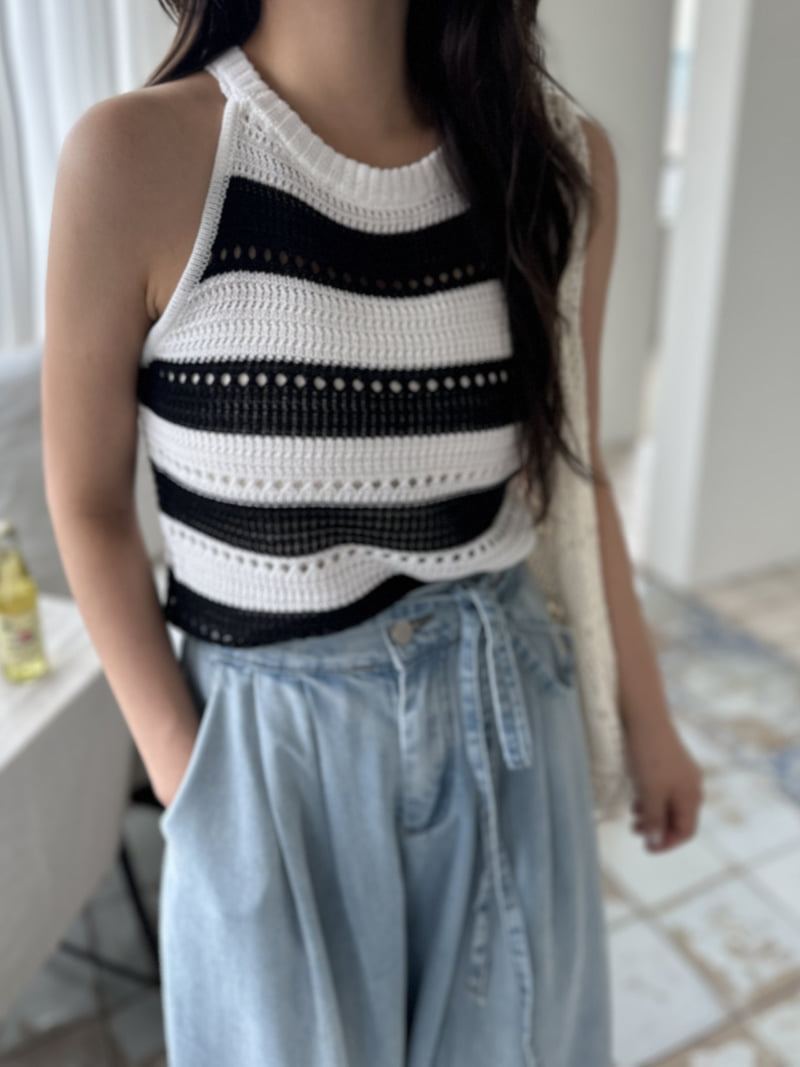 There By - Korean Women Fashion - #womensfashion - Stripe Halter Sleeveless - 12