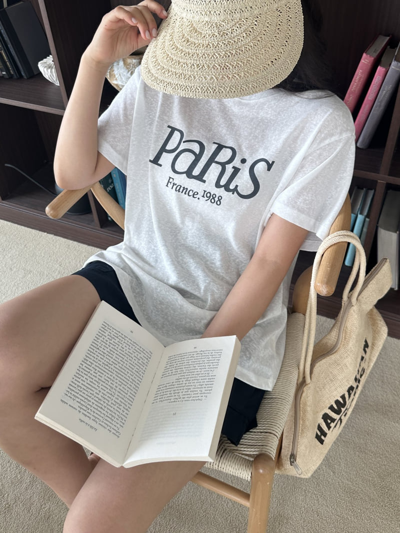 There By - Korean Women Fashion - #womensfashion - Paris Print Tee - 3
