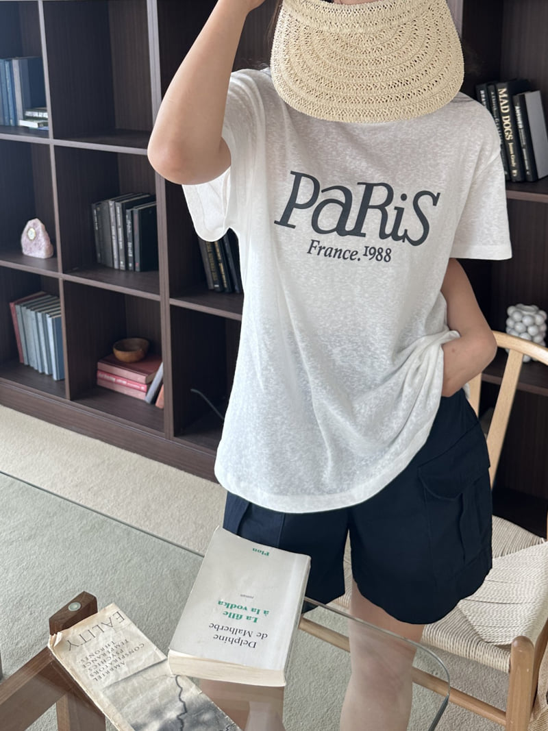 There By - Korean Women Fashion - #womensfashion - Paris Print Tee - 5