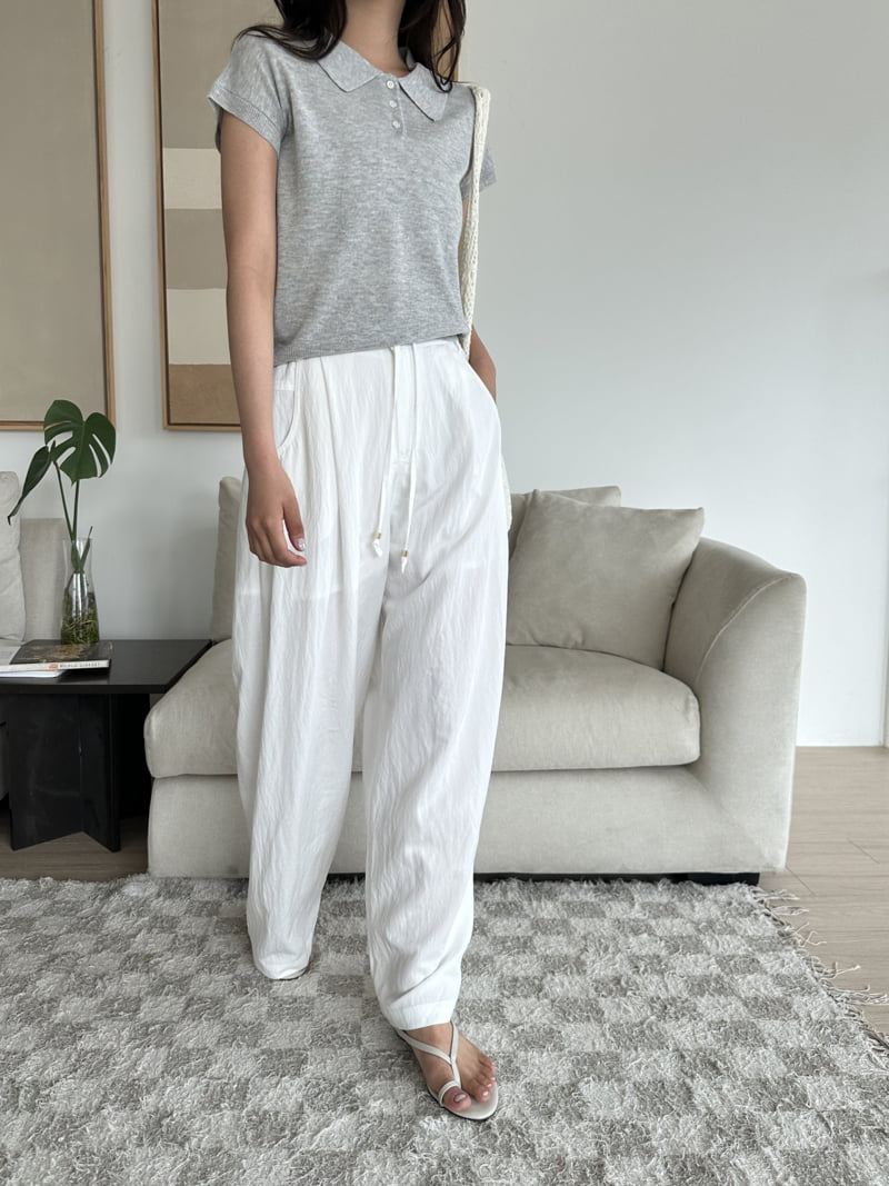 There By - Korean Women Fashion - #womensfashion - Daily Collar Tee - 5