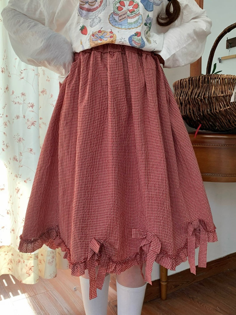 Toll - Korean Women Fashion - #momslook - Cherry Skirt
