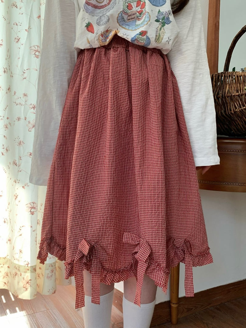 Toll - Korean Women Fashion - #momslook - Cherry Skirt - 3