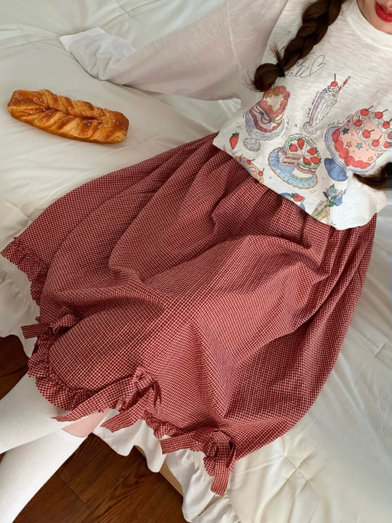 Toll - Korean Women Fashion - #momslook - Cherry Skirt - 5