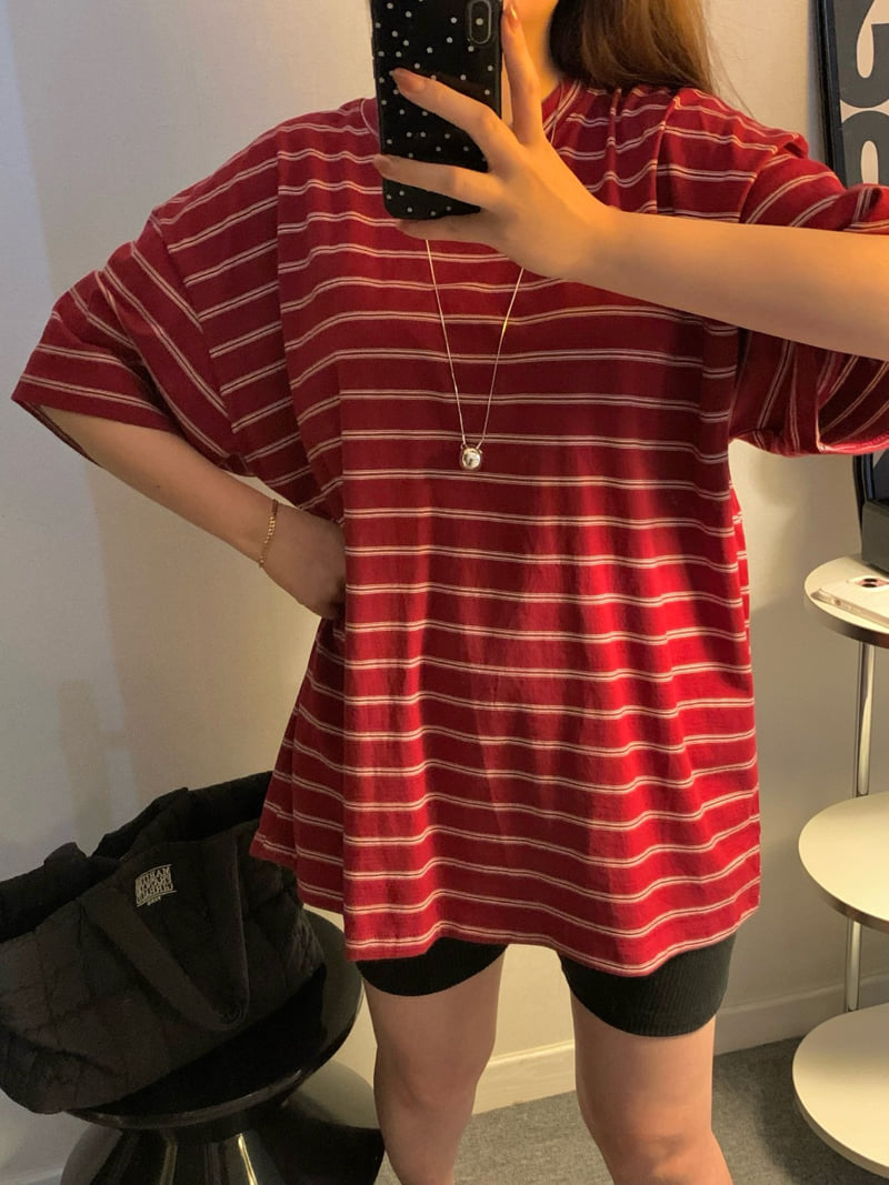 Toll - Korean Women Fashion - #womensfashion - Double Stripe Tee - 4