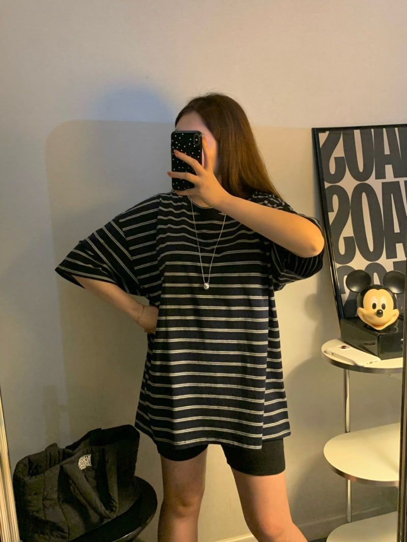 Toll - Korean Women Fashion - #momslook - Double Stripe Tee - 6