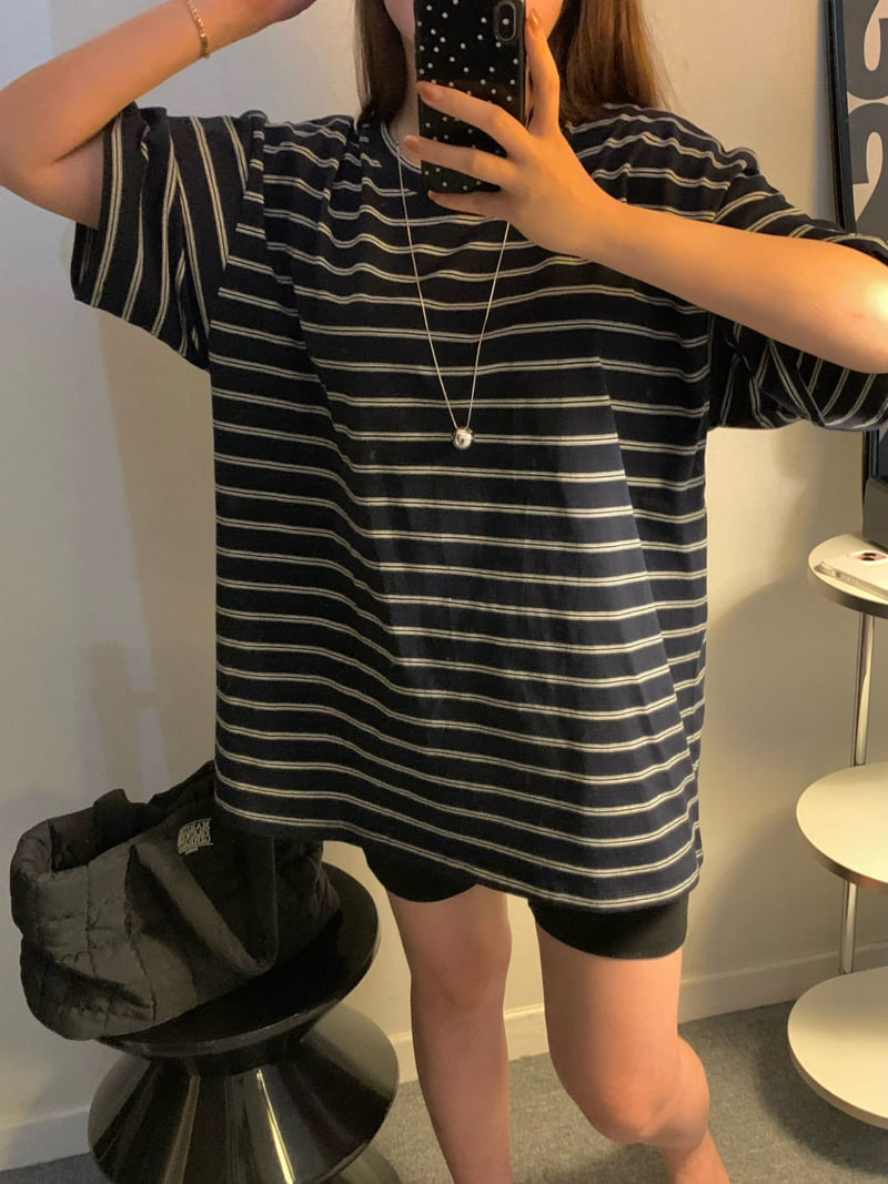 Toll - Korean Women Fashion - #momslook - Double Stripe Tee - 8