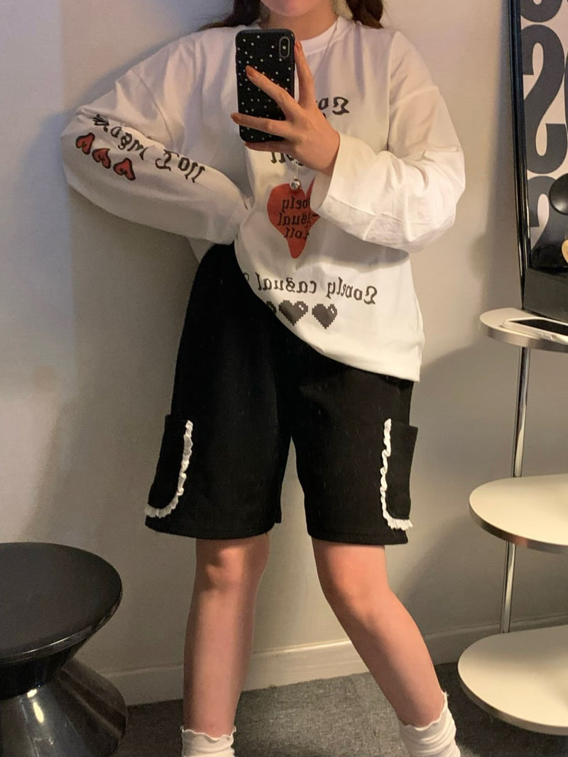 Toll - Korean Women Fashion - #momslook - Lace Bermuda Pants - 4