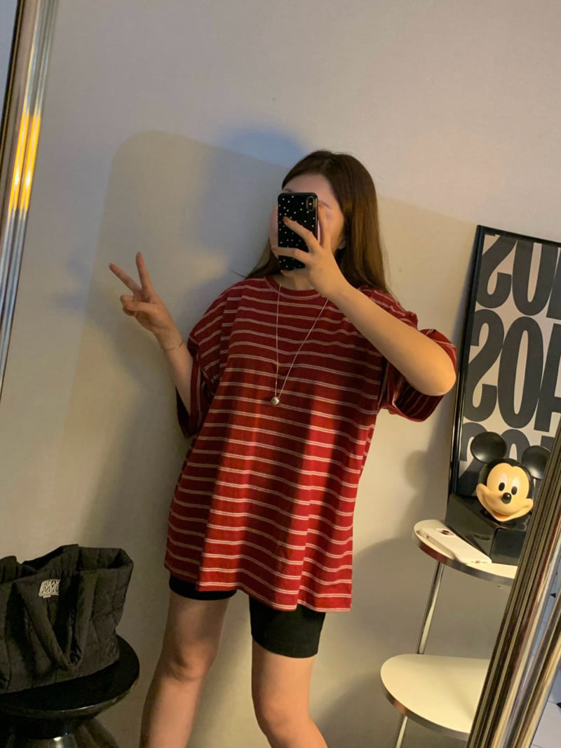 Toll - Korean Women Fashion - #womensfashion - Double Stripe Tee