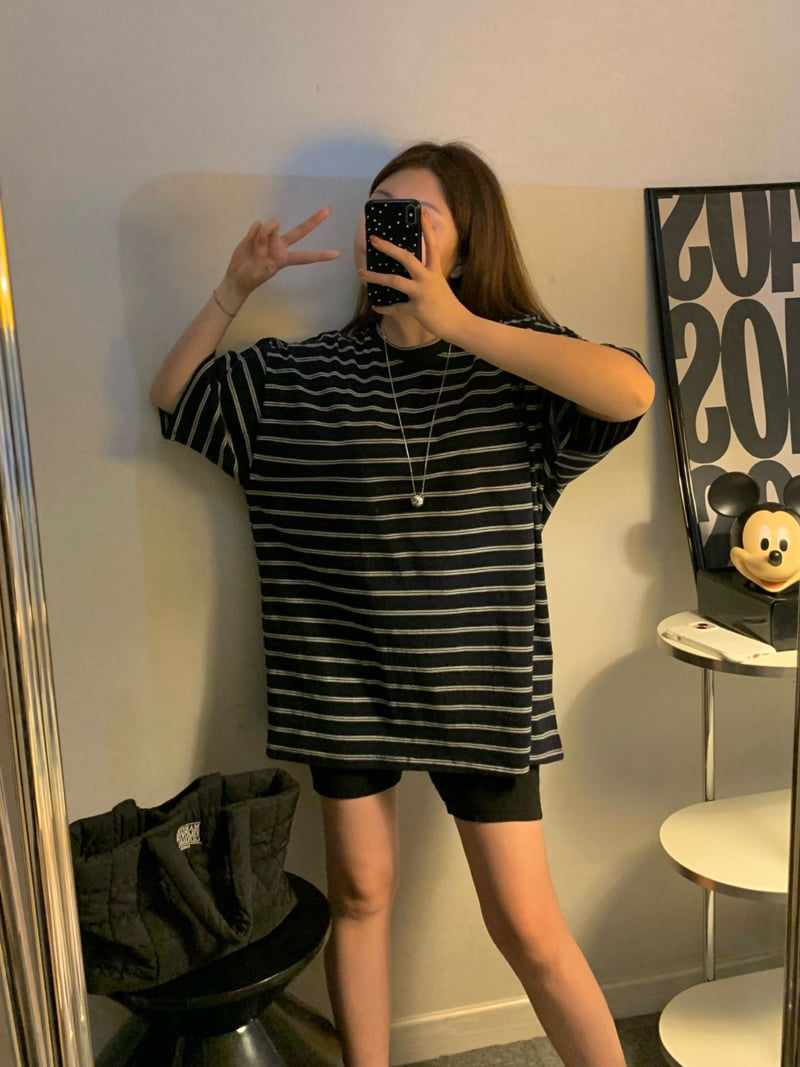 Toll - Korean Women Fashion - #womensfashion - Double Stripe Tee - 5