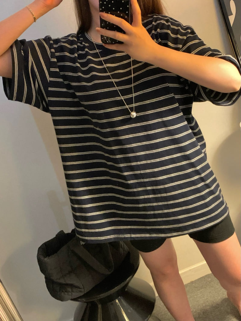 Toll - Korean Women Fashion - #womensfashion - Double Stripe Tee - 7
