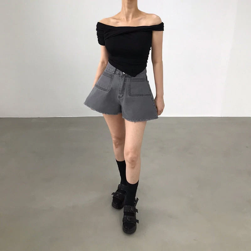 Twomoon - Korean Women Fashion - #momslook - Twister Asymmetrical Top