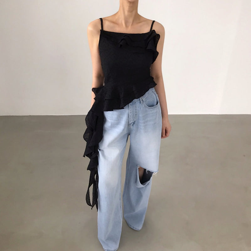 Twomoon - Korean Women Fashion - #romanticstyle - Lilith Flare Sleeveless Top - 6