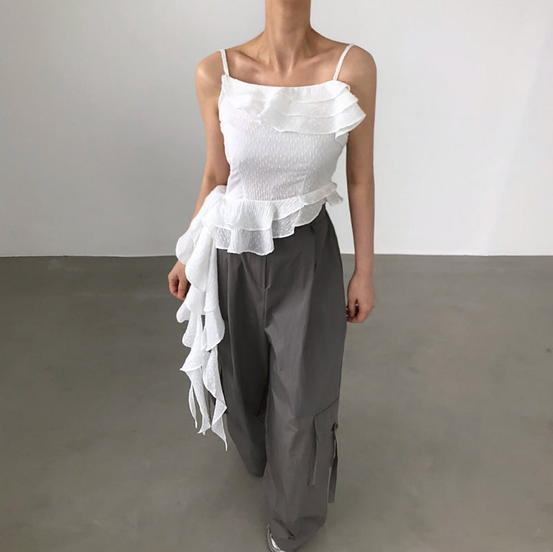Twomoon - Korean Women Fashion - #vintageinspired - Lilith Flare Sleeveless Top - 2