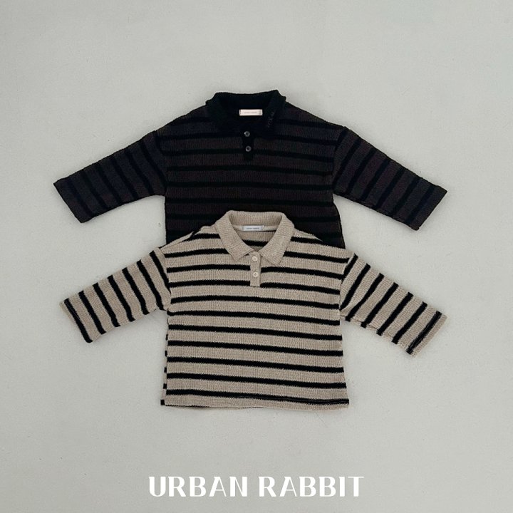 Urban Rabbit - Korean Children Fashion - #Kfashion4kids - Stripe Knit Collar Tee