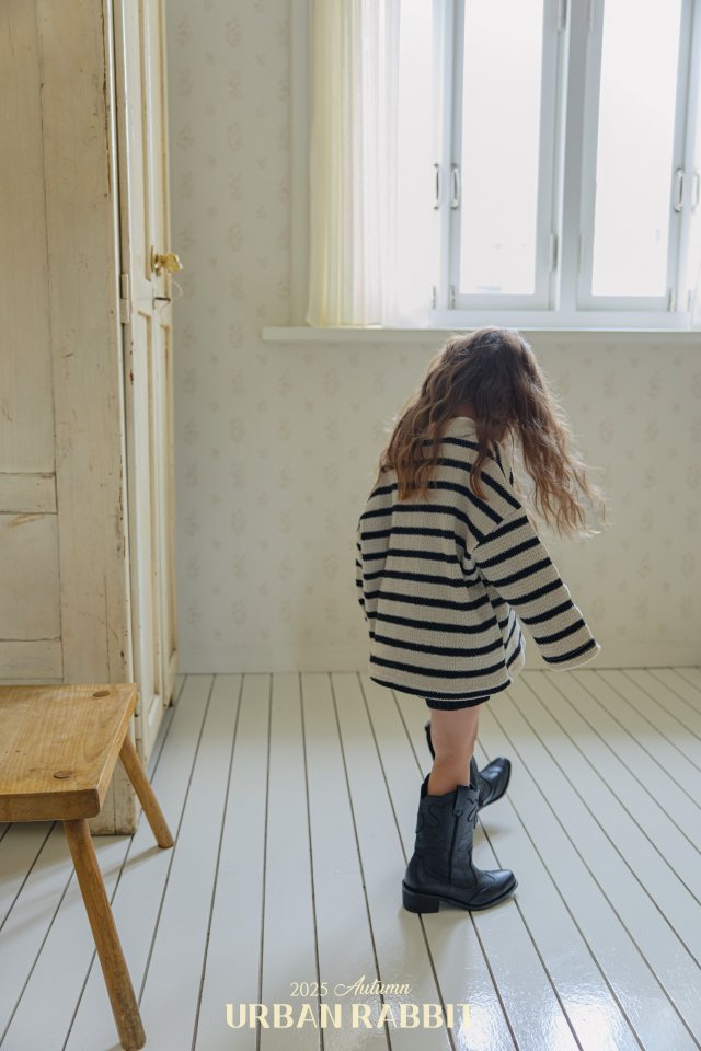 Urban Rabbit - Korean Children Fashion - #childrensboutique - Stripe Knit Collar Tee - 10