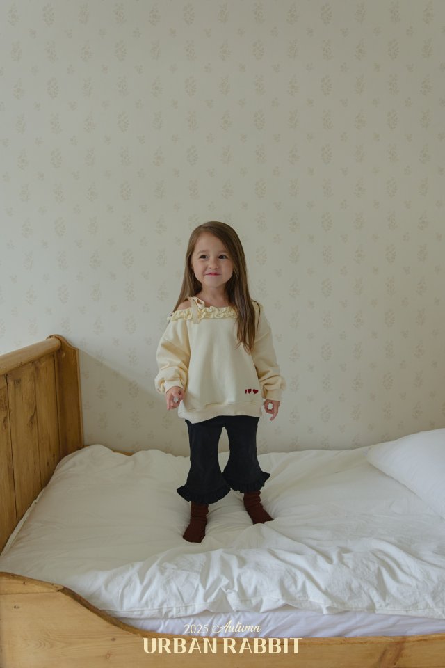 Urban Rabbit - Korean Children Fashion - #kidsshorts - Off-shoulder Frill Tee - 9