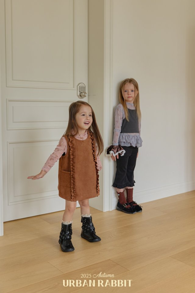 Urban Rabbit - Korean Children Fashion - #littlefashionista - Suede Frill One-piece