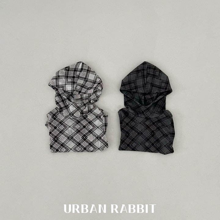 Urban Rabbit - Korean Children Fashion - #magicofchildhood - Check Slim Hoodie Tee