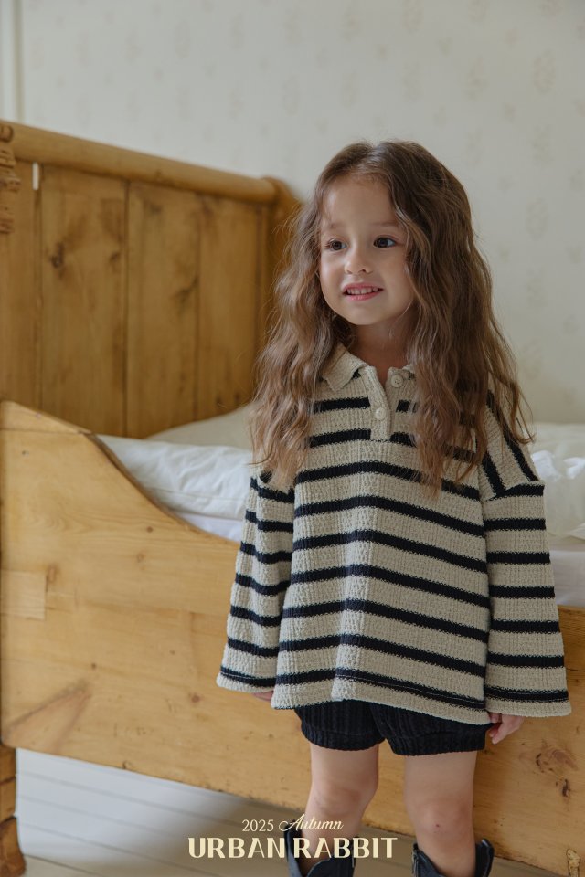 Urban Rabbit - Korean Children Fashion - #magicofchildhood - Stripe Knit Collar Tee - 4