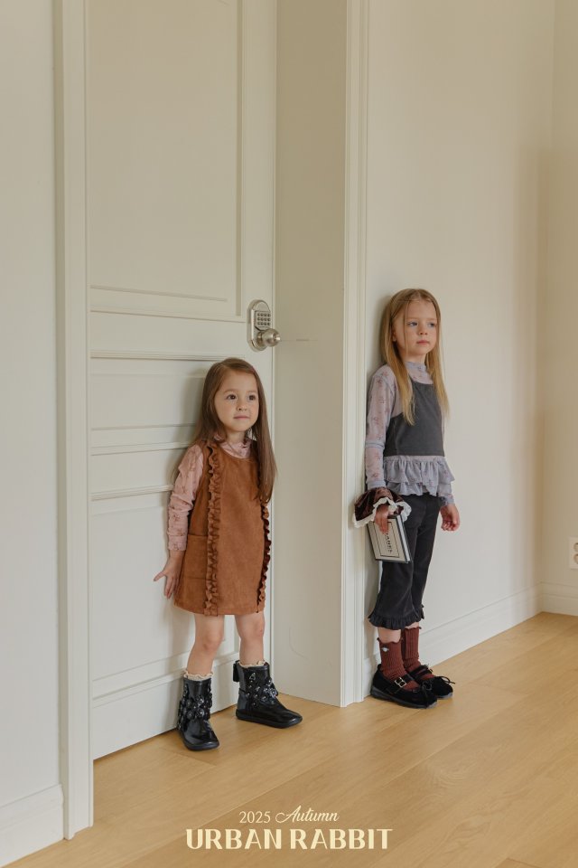 Urban Rabbit - Korean Children Fashion - #minifashionista - Suede Frill One-piece - 3