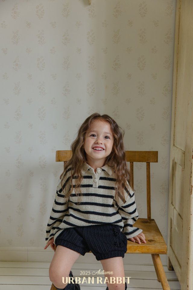 Urban Rabbit - Korean Children Fashion - #stylishchildhood - Stripe Knit Collar Tee - 8