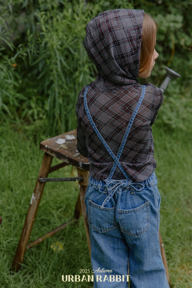 Urban Rabbit - Korean Children Fashion - #toddlerclothing - Check Slim Hoodie Tee - 5