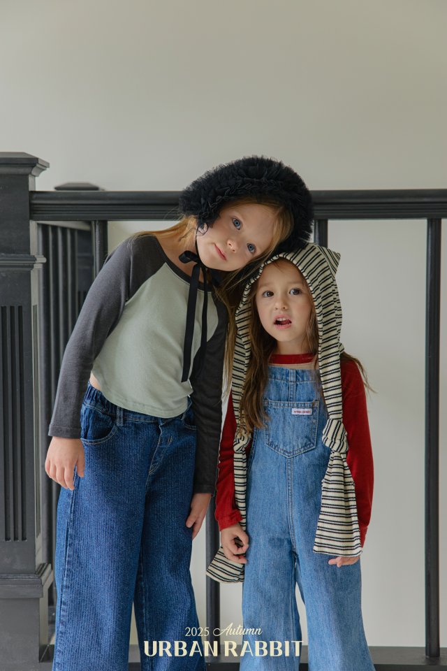Urban Rabbit - Korean Children Fashion - #toddlerclothing - Denim Bootcut Overalls - 8