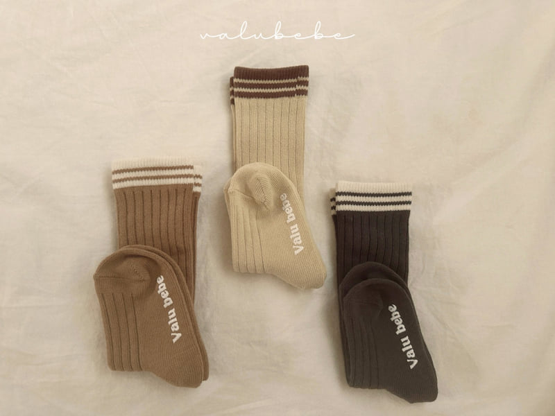 Valu Bebe - Korean Baby Fashion - #babyboutiqueclothing - Ribbed Line Socks (Bebe, Kids) - 9