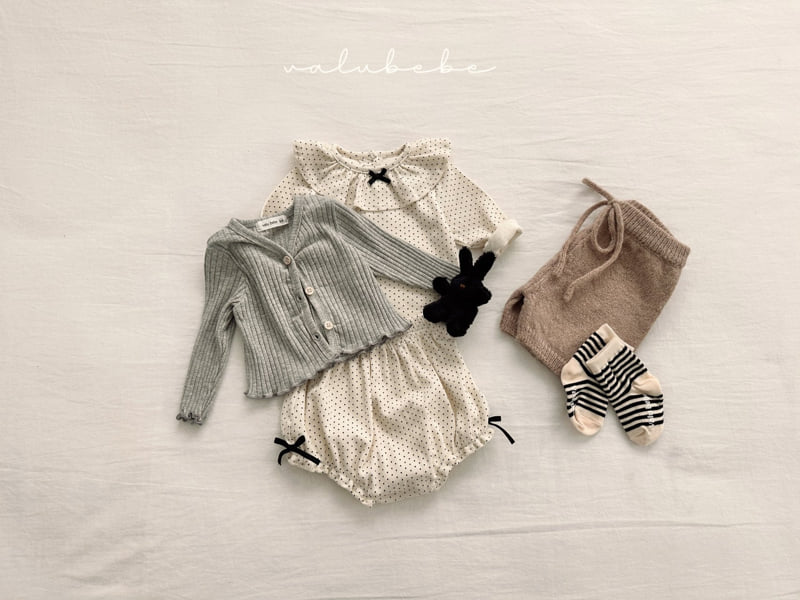 Valu Bebe - Korean Baby Fashion - #babyclothing - Moss Ribbed Cardigan (Bebe) - 2