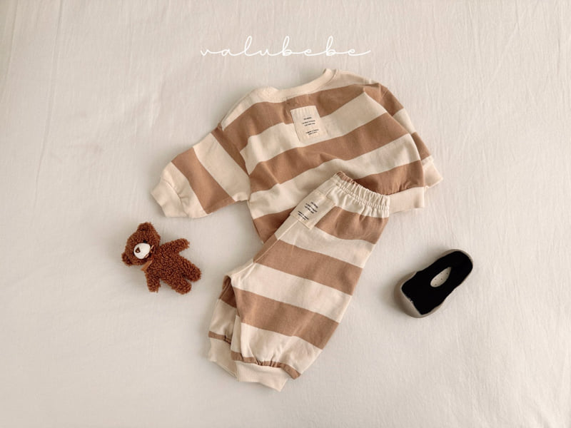 Valu Bebe - Korean Baby Fashion - #babyfever - Milk Stripe Jogger Pants (Bebe) - 3