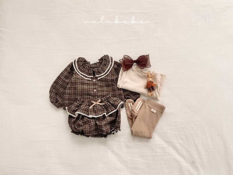 Valu Bebe - Korean Baby Fashion - #babyfever - Petit Check Blouse (Bebe) - 3