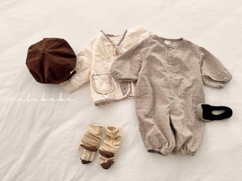Valu Bebe - Korean Baby Fashion - #babygirlfashion - Warm Check Loose Suit (Bebe) - 5