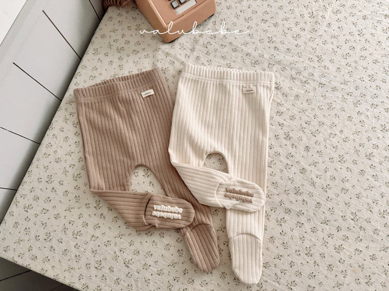 Valu Bebe - Korean Baby Fashion - #babygirlfashion - Valu Ribbed Footed Leggings (Bebe)