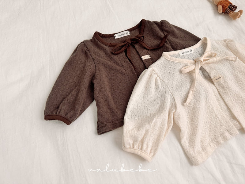 Valu Bebe - Korean Baby Fashion - #babylifestyle - Ribbon Knit Cardigan (Bebe) - 8