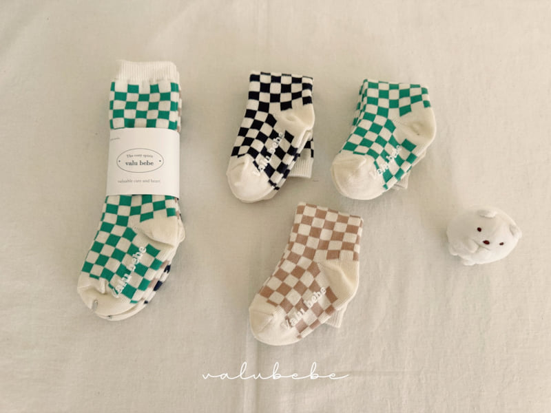 Valu Bebe - Korean Baby Fashion - #babyoninstagram - Check Board Socks (Bebe) - 5