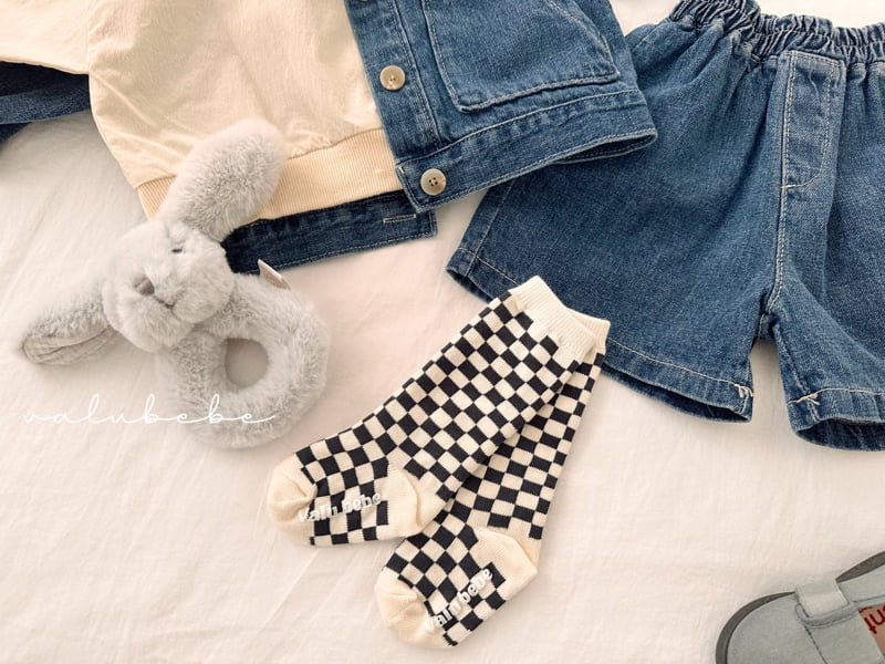 Valu Bebe - Korean Baby Fashion - #babyootd - Check Board Socks (Bebe) - 6