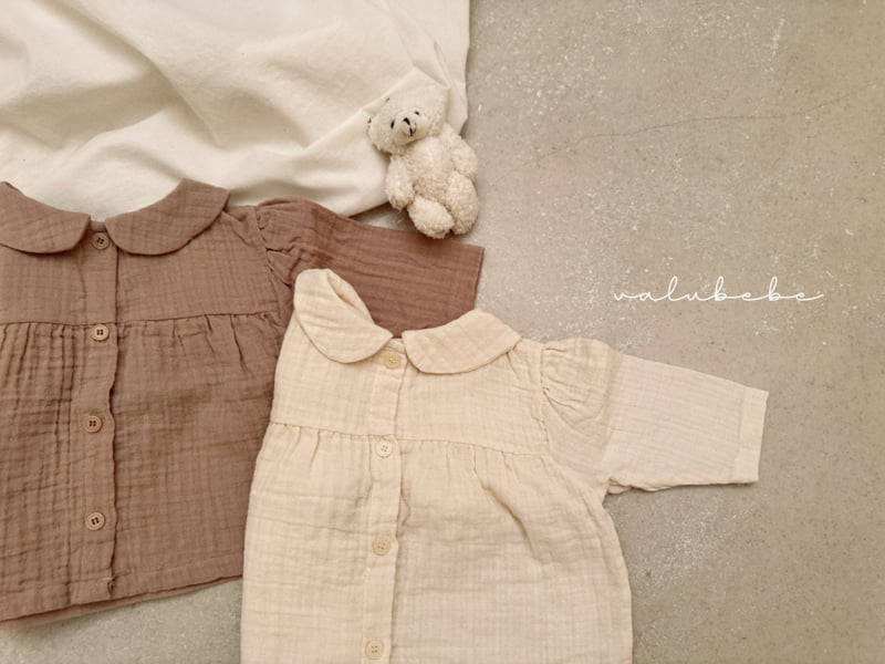 Valu Bebe - Korean Baby Fashion - #babyootd - Natural Round Blouse (Bebe) - 8