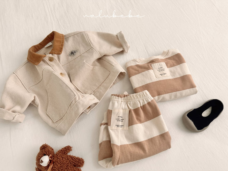 Valu Bebe - Korean Baby Fashion - #babyootd - Milk Stripe Jogger Pants (Bebe) - 7