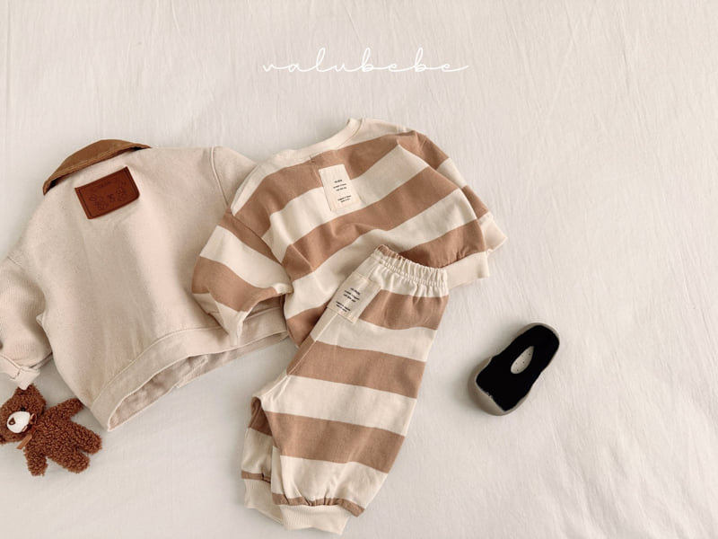Valu Bebe - Korean Baby Fashion - #babyootd - Milk Stripe Sweatshirt (Bebe) - 5