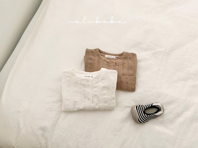 Valu Bebe - Korean Baby Fashion - #babyoutfit - Two-Way Henley Neck Shirt (Bebe)