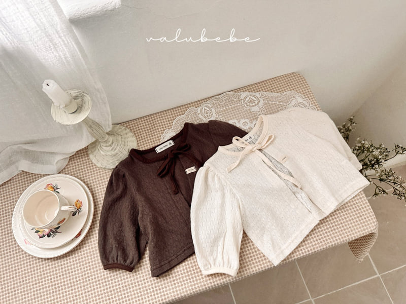 Valu Bebe - Korean Baby Fashion - #babyoutfit - Ribbon Knit Cardigan (Bebe) - 11