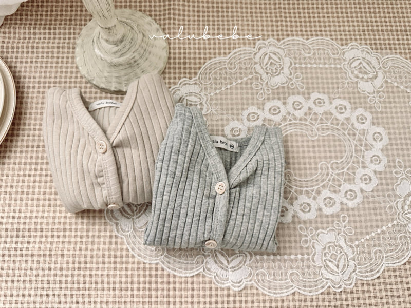 Valu Bebe - Korean Baby Fashion - #babyoutfit - Moss Ribbed Cardigan (Bebe) - 9