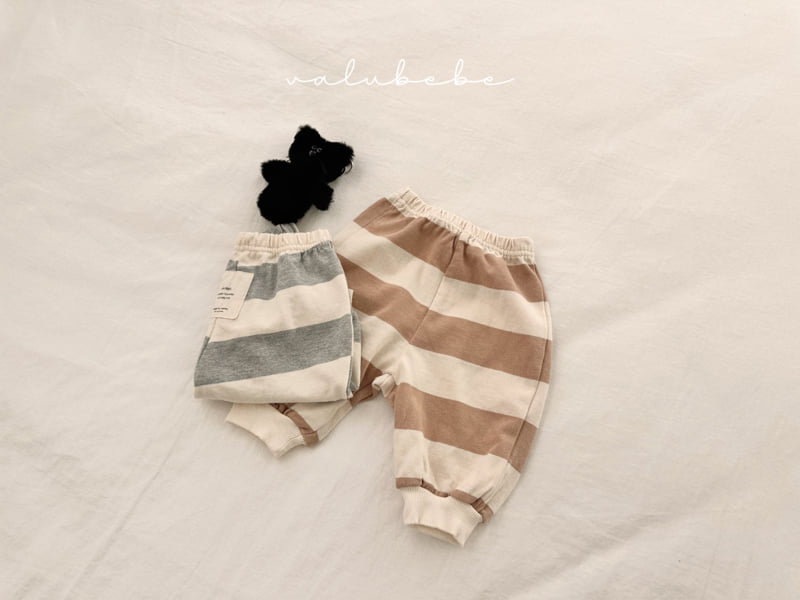 Valu Bebe - Korean Baby Fashion - #babyoutfit - Milk Stripe Jogger Pants (Bebe) - 8
