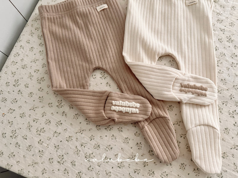 Valu Bebe - Korean Baby Fashion - #babyoutfit - Valu Ribbed Footed Leggings (Bebe) - 6