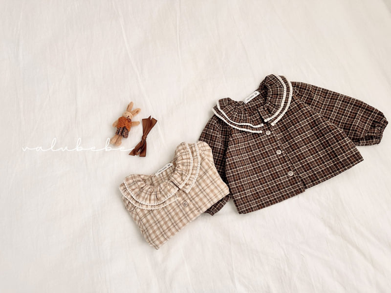 Valu Bebe - Korean Baby Fashion - #babyoutfit - Petit Check Blouse (Bebe) - 9