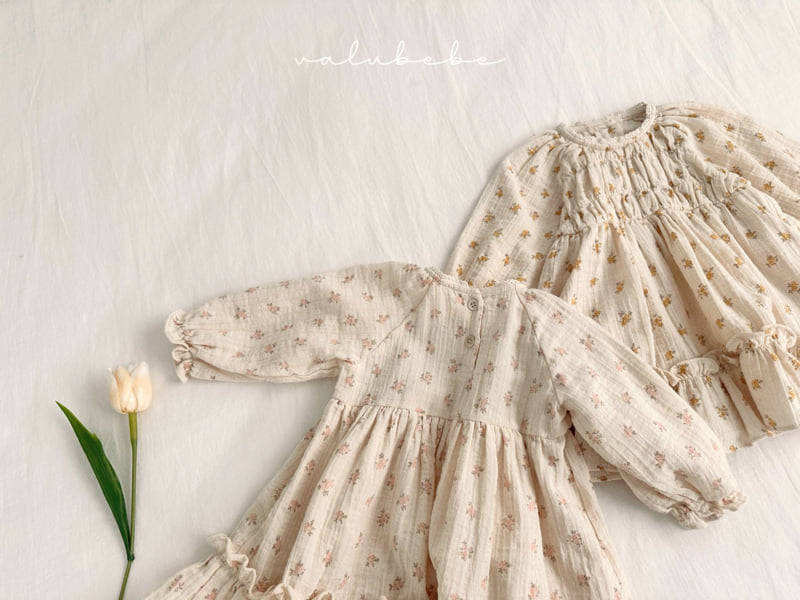 Valu Bebe - Korean Baby Fashion - #babywear - Saffron Flower One-piece (Bebe) - 8