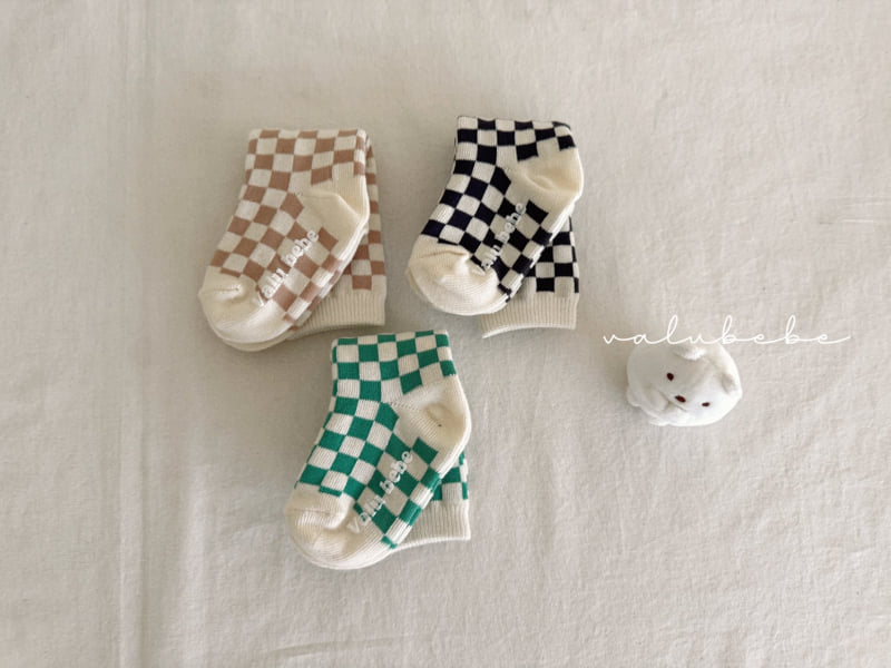 Valu Bebe - Korean Baby Fashion - #onlinebabyboutique - Check Board Socks (Bebe) - 10