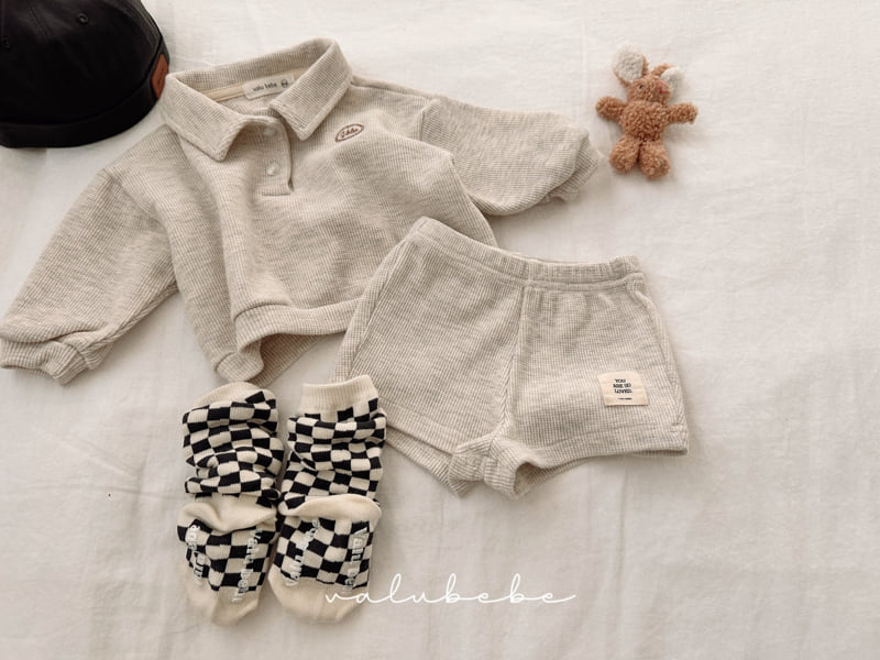 Valu Bebe - Korean Baby Fashion - #onlinebabyboutique - Waffle Collar Tee (Bebe) - 7
